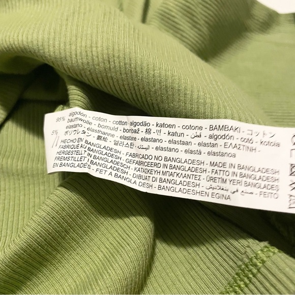Zara Green Long Sleeve Crop Top Collard Shirt Size Medium - Picture 9 of 15